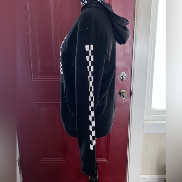 MAD Engine NASA Warped Check Hoodie Checkered Sleeves Classic Sweatshirt XS - Picture 2 of 8